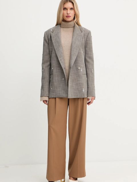 Simona Corsellini marynarka kolor brązowy dwurzędowa A25CPGI00301 - zdjęcie produktu nr 2