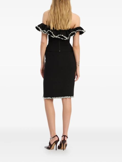 ROTATE BIRGER CHRISTENSEN embellished-detail midi skirt - Black