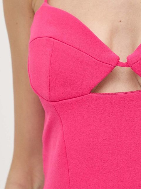 Bardot sukienka VIENNA kolor różowy midi dopasowana 58558DB