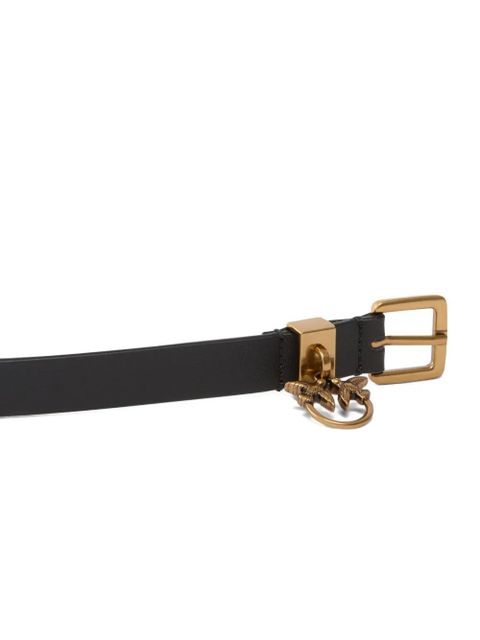 PINKO logo-plaque leather belt - Black