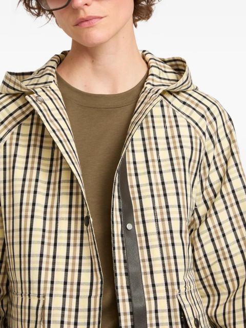 Yves Salomon hooded check-pattern jacket - Neutrals