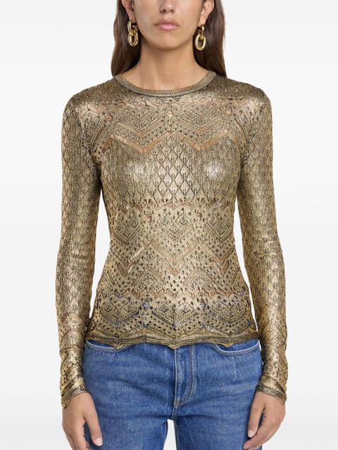 Rabanne metallic knit top - Gold