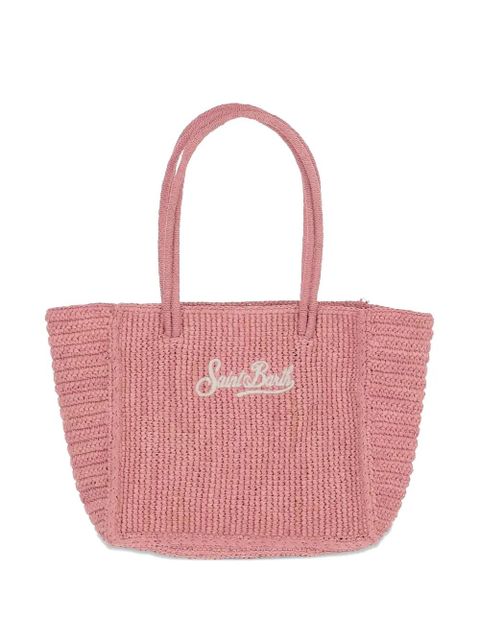MC2 Saint Barth logo-embroidered raffia shoulder bag - Pink - zdjęcie produktu nr 1