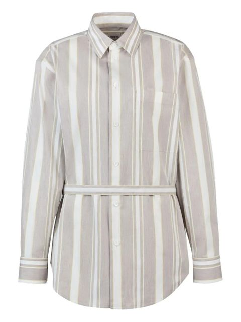 Tod's striped belted shirt - Brown - zdjęcie produktu nr 1