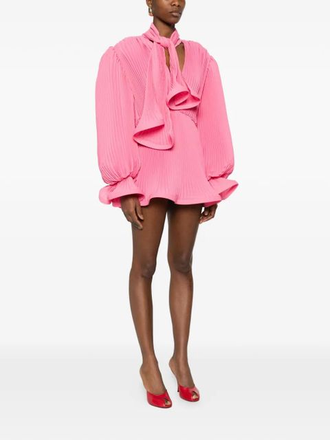 Rowen Rose ruffled-detail mini dress - Pink