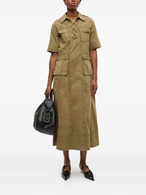 GANNI denim midi dress - Green