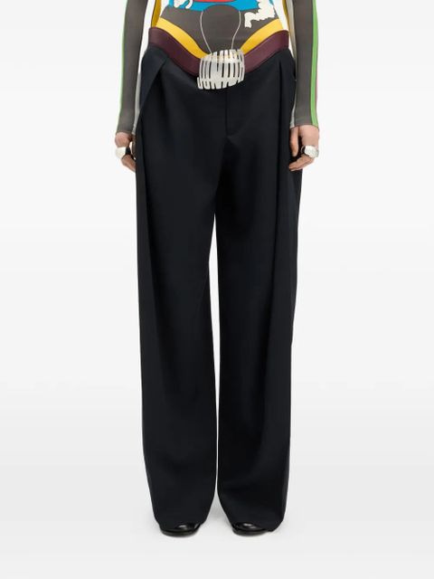 Jean Paul Gaultier integrated leather belt trousers - Black - zdjęcie produktu nr 2