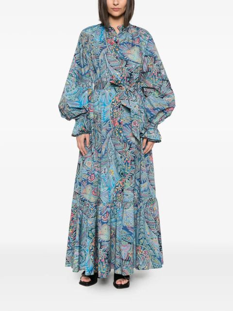 ETRO paisley-pattern ruffled maxi dress - Blue - zdjęcie produktu nr 2