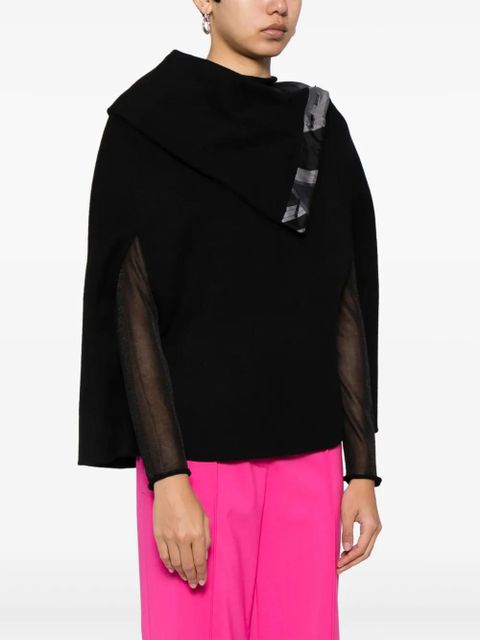 PUCCI folded-edge knitted poncho - Black