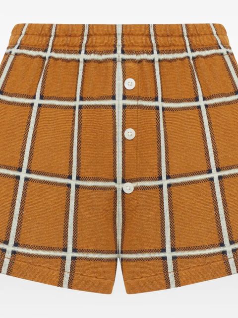 Guest In Residence plaid button shorts - Brown - zdjęcie produktu nr 1