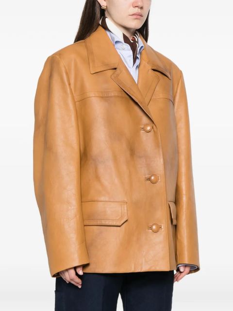 Miu Miu pocket single-breasted coat - Brown
