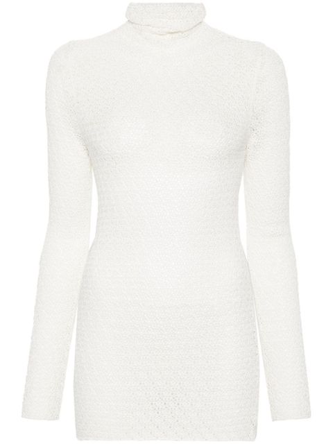 TOTEME high-neck crochet-knit jumper - Neutrals - zdjęcie produktu nr 1