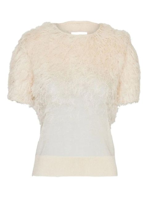 Maison Margiela fluffy crew-neck top - Neutrals - zdjęcie produktu nr 1