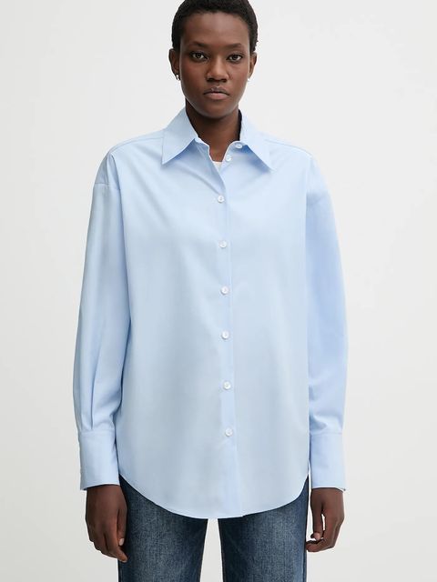 La Mania koszula bawełniana ZENITH damska kolor niebieski relaxed z kołnierzykiem klasycznym ZENITH - zdjęcie produktu nr 1