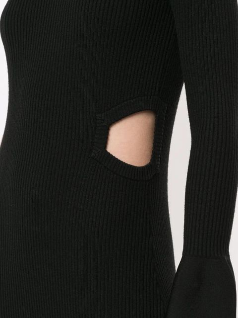 3.1 Phillip Lim one-sleeve ribbed cutout dress - Black