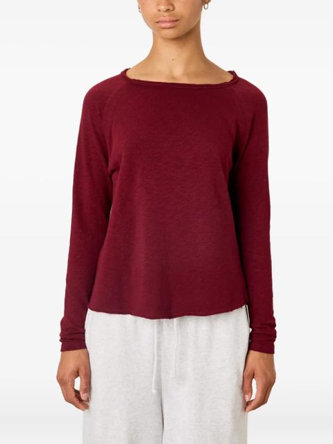 American Vintage raglan sleeve boat neck top - Red