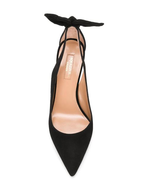 Aquazzura bow suede pumps - Black