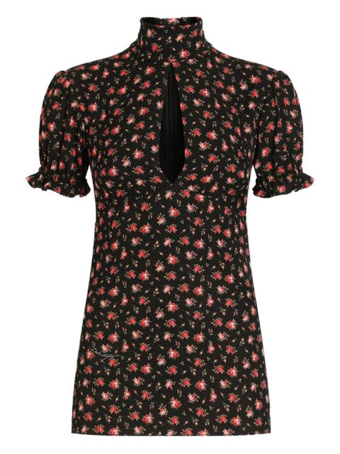 Dolce & Gabbana floral high-neck blouse - Black - zdjęcie produktu nr 1