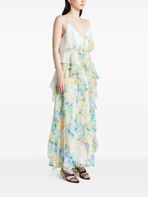 Aje ruffle-detailing midi dress - Blue