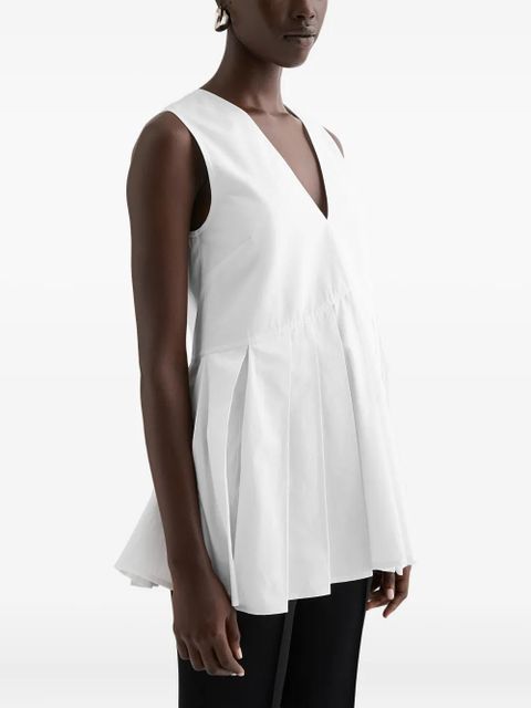 Jil Sander pleated cotton poplin top - White - zdjęcie produktu nr 2