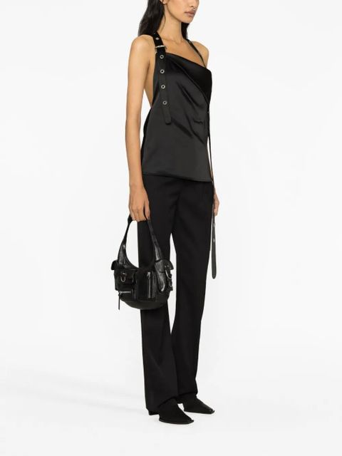 Off-White eyelet-embellished halterneck top - Black