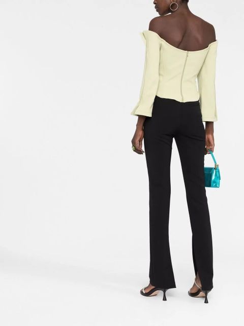 AMBUSH slit-detail tailored trousers - Black