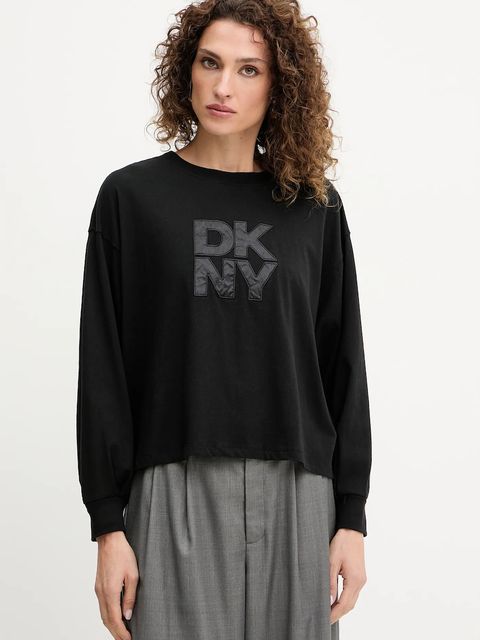 Dkny longsleeve bawełniany kolor czarny DJ5T1488 - zdjęcie produktu nr 1