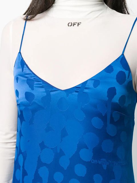 Off-White jacquard-woven slip dress - Blue