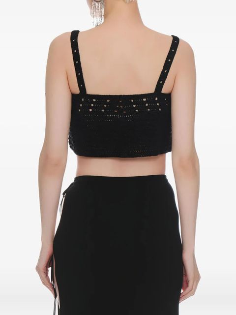 Magda Butrym crochet cropped top - Black