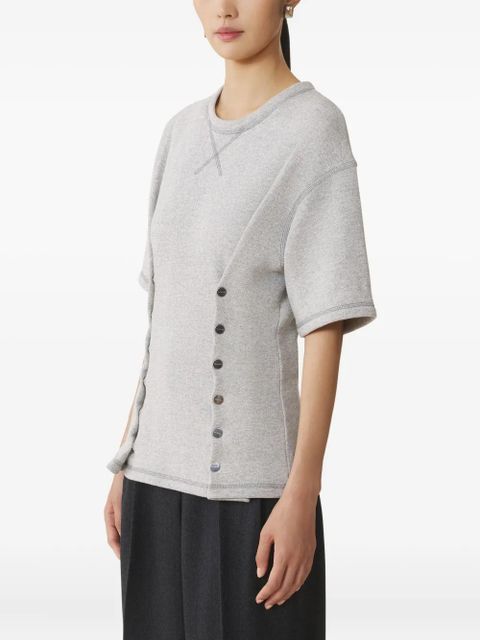 Lanvin button-detailed short-sleeve top - Grey