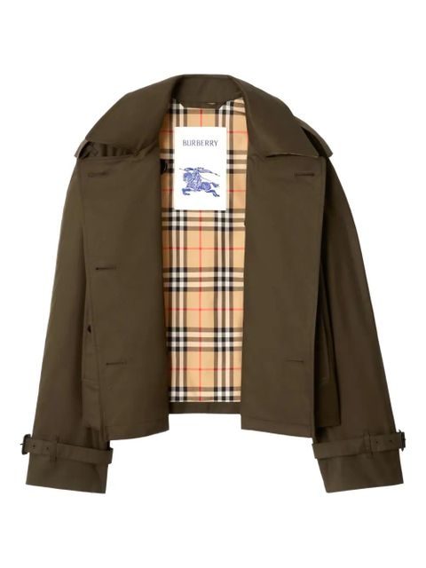 Burberry double-breasted cropped trench jacket - Green