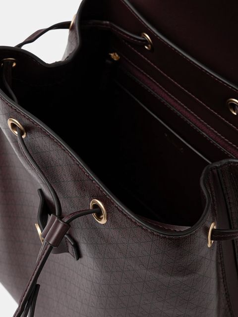 Calvin Klein plecak damski kolor bordowy mały wzorzysty LV04F3271G