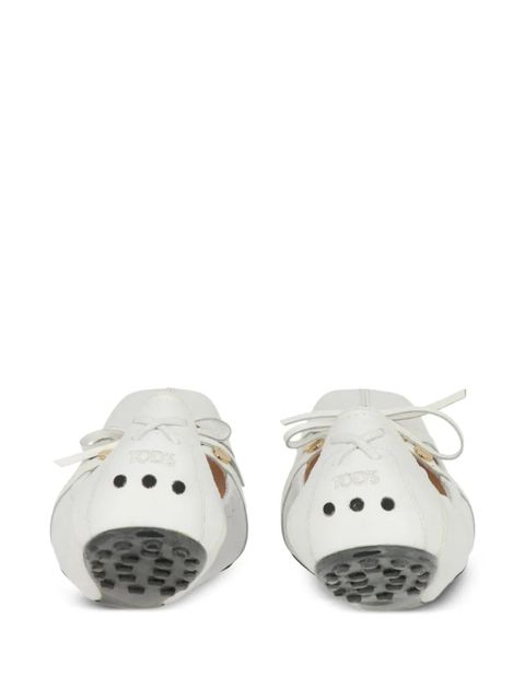 Tod's bow-detail leather ballet flats - White
