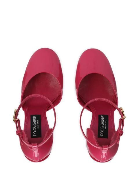 Dolce & Gabbana 145mm patent-leather platform pumps - Pink