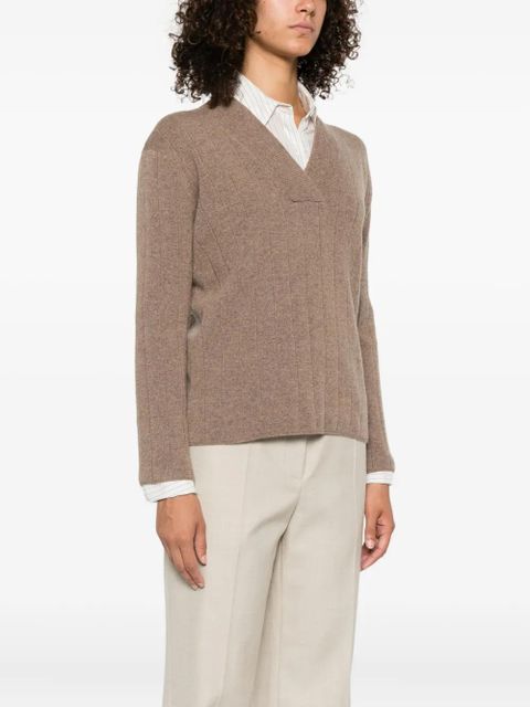Max Mara ribbed V-neck jumper - Brown