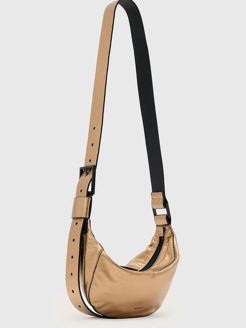 AllSaints torebka skórzana LUNA kolor złoty W194XD