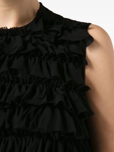 Comme Des Garçons semi-sheer ruffled tank top - Black