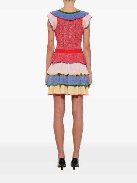 Alexander McQueen knitted tiered mini dress - Multicolour