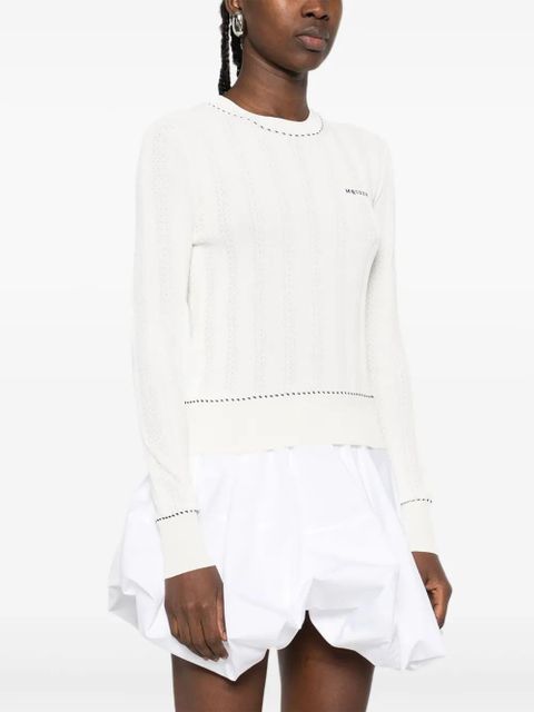 Alexander McQueen logo-embroidered ribbed-knit top - White - zdjęcie produktu nr 2