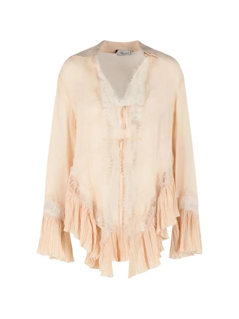 Blumarine Amberlight lace ruffled shirt - Neutrals - zdjęcie produktu nr 1