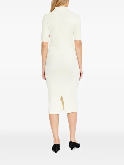 Jil Sander keyhole ribbed midi dress - Neutrals