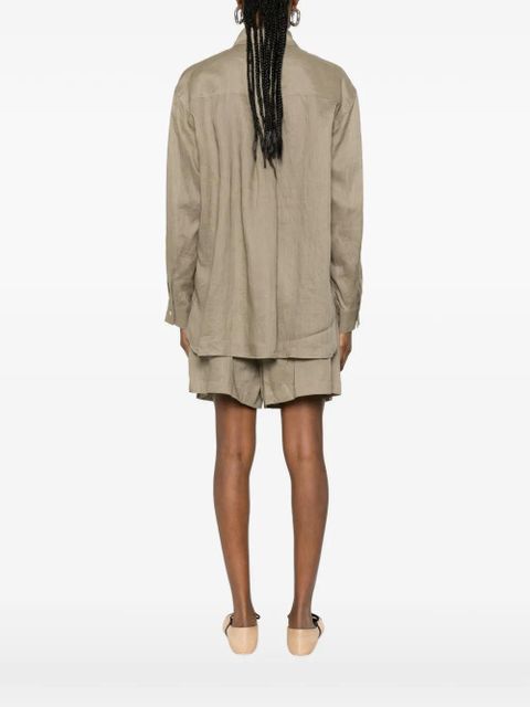 Eleh pleated layer shirt - Brown