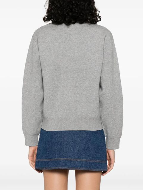 SANDRO denim-trim polo top - Grey