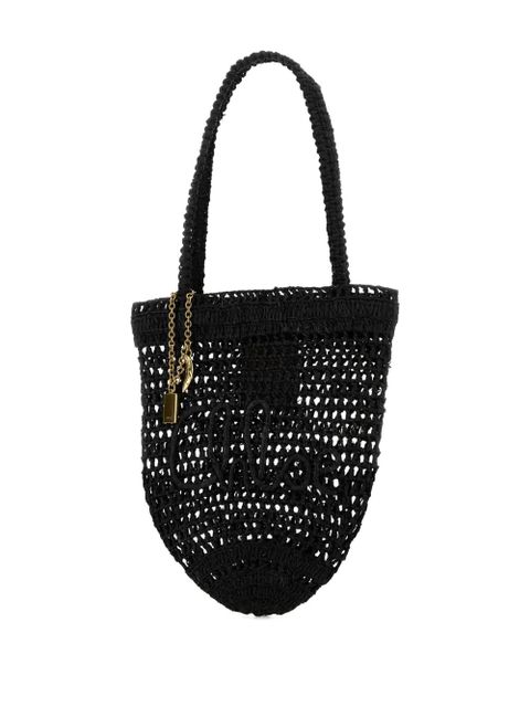 Chloé small Summer Banana shopping raffia beach bag - Black