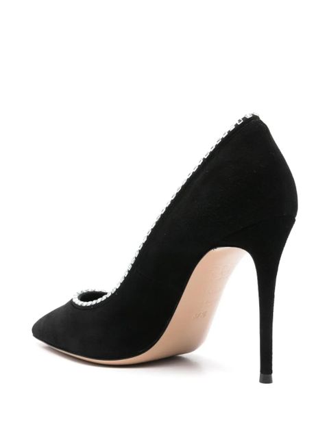 Casadei 100mm crystal-embellished pumps - Black