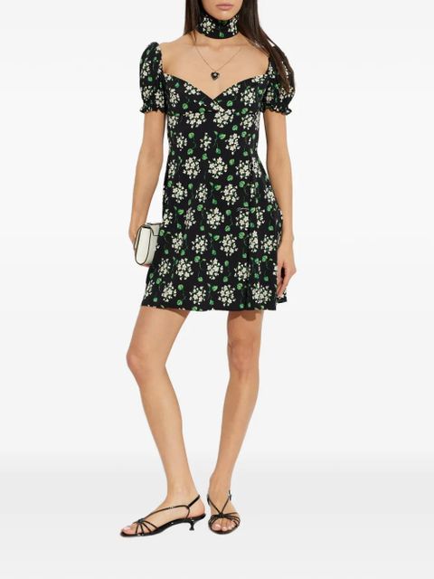 Dolce & Gabbana puff-sleeve floral mini dress - Black - zdjęcie produktu nr 2