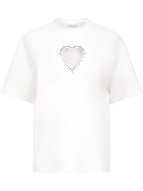 AREA crystal-embellished cut-out T-shirt - White - zdjęcie produktu nr 1