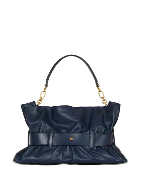 Balmain belted calfskin tote bag - Blue - zdjęcie produktu nr 2