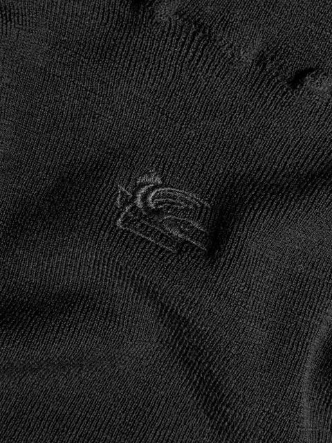 ETRO logo-embroidered wool jumper - Black