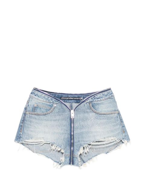 Alexander Wang distressed zip denim shorts - Blue - zdjęcie produktu nr 1